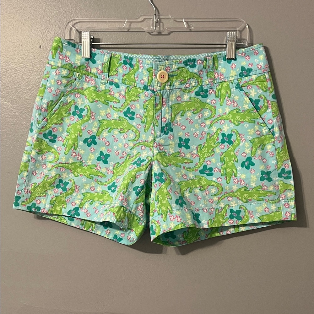 Lilly Pulitzer Green Alligator Print Shorts